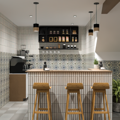 3D e Design Projeto Comercial Café Alfama